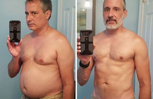 Hombre antes y después de Rhino Gold 3